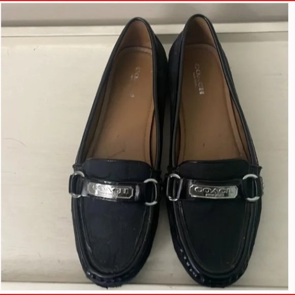 Coach Shoes - Black Coach FELISHA Loafers | 9 | EUC | Silver ID Logo